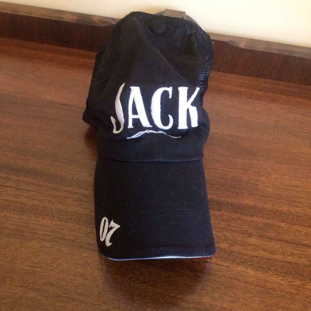 2 for $21 Jack Daniels Black Trucker Cap with White Embroidery